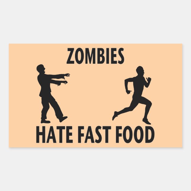 Zombie Fast Food Rechteckiger Aufkleber (Vorderseite)