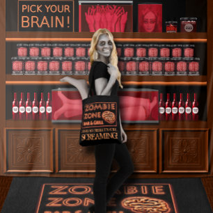 Zombie Food Store Brains Limbs Eyeballs Halloween Wandteppich