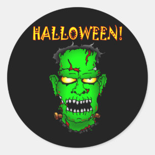Zombie Frankenstein Runder Aufkleber