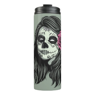 Zombie-Frauen-Name- u. -farbtrommel Thermosbecher