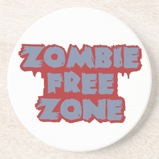 Zombie Free Zone benutzerdefinierter Untersetzer (Vorne)