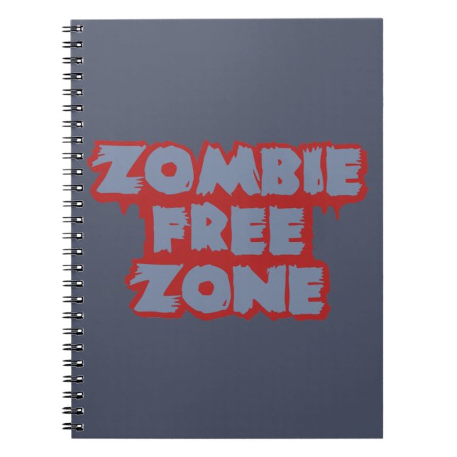 Zombie Free Zone - benutzerdefiniertes Notebook Notizblock (Vorderseite)