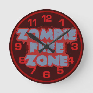 Zombie-Freihafengebietgewohnheits-Wanduhr Runde Wanduhr