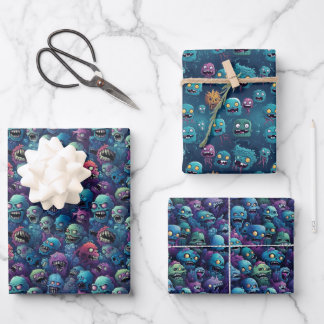 Zombie Frenzy Wrapping Paper Geschenkpapier Set