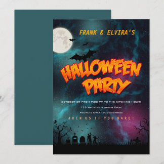 Zombie-Friedhof Halloween-Kostenparty anpassen Einladung