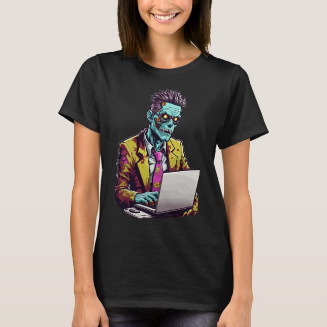 Zombie-Führungskraft: Arbeitsüberstunden | Hallowe T-Shirt (Vorderseite)