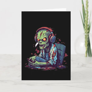 Zombie Gamer Halloween Costume Gaming Videospiel C Karte