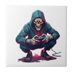 Zombie-Gamer � Lustiges Halloween-Gaming-Shirt Fliese