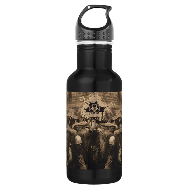 Zombie Gear - "ZOMBIE RIOT" Edelstahlflasche (Vorderseite)