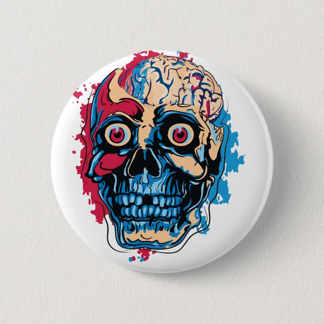 Zombie-Gehirn Button (Vorderseite)