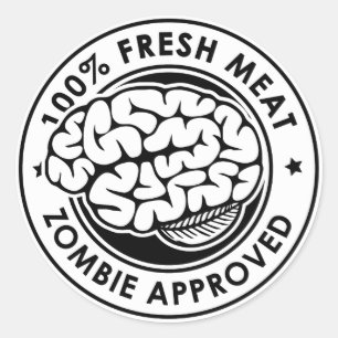 Zombie genehmigt runder aufkleber