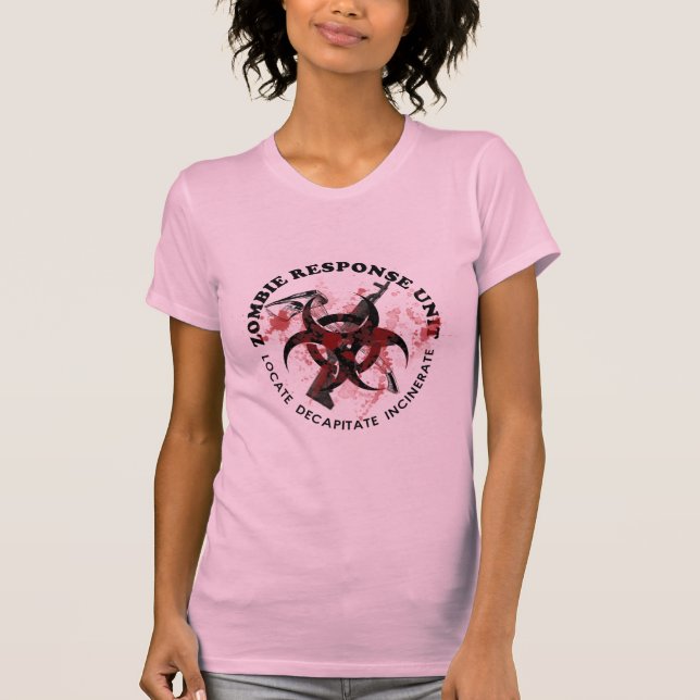 Zombie-Geschenk-Ausbruch-Warteteam T-Shirt (Vorderseite)