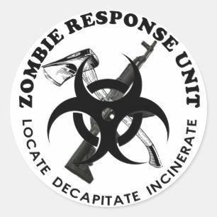 Zombie Geschenkteam-Geschenke individuell anpassen Runder Aufkleber