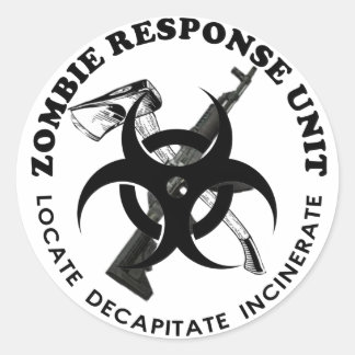 Zombie Geschenkteam-Geschenke individuell anpassen Runder Aufkleber