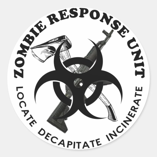 Zombie Geschenkteam-Geschenke individuell anpassen Runder Aufkleber (Vorderseite)