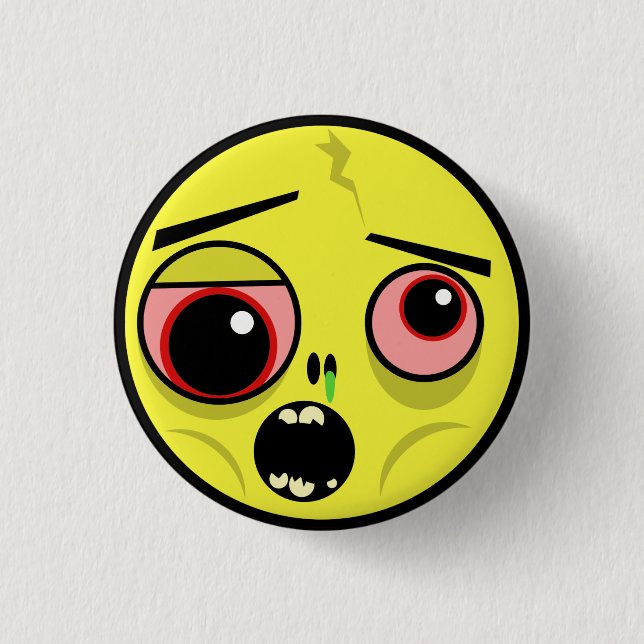 Zombie-Gesicht Button (Vorderseite)