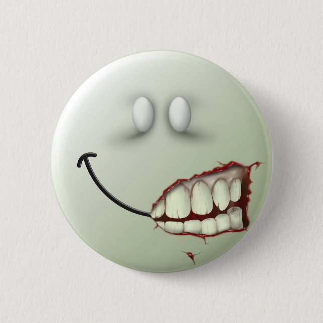 Zombie-Gesicht Button (Vorderseite)