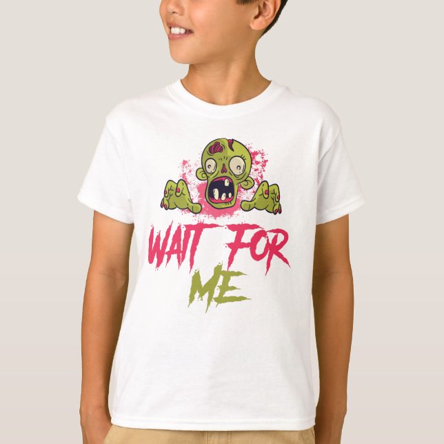 Zombie-Gesicht, glückliches Halloween, schwarz, ro T-Shirt (Vorderseite)