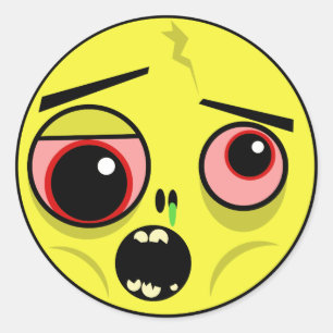 Zombie-Gesicht Runder Aufkleber