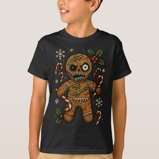 Zombie Gingerbread Man Christmas Zombie  T-Shirt (Vorderseite)