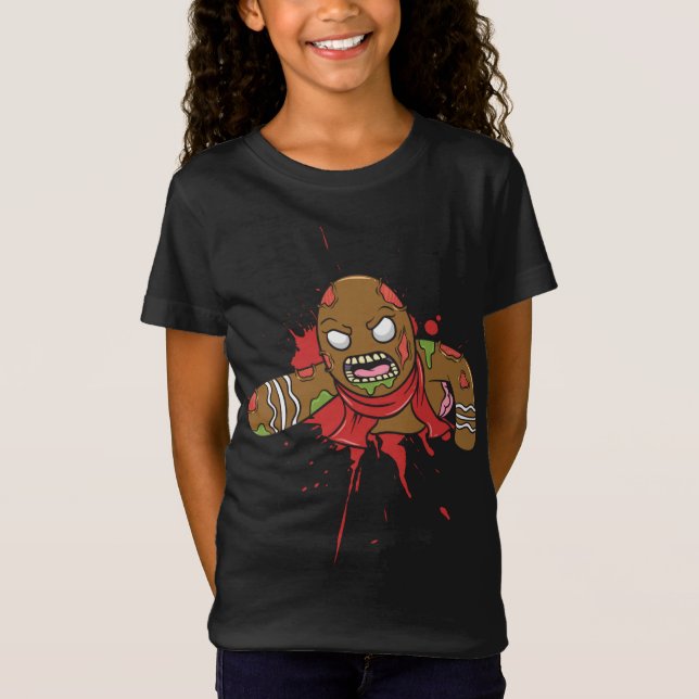 Zombie Gingerbread Weihnachtssaison T-Shirt (Vorderseite)