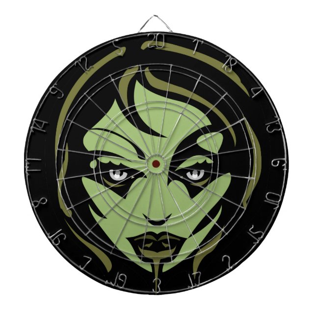 Zombie Girl Dartboard Cool Halloween Zombie Darts Dartscheibe (vorne)