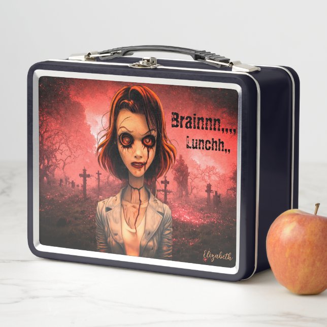 Zombie Girl Graveyard Halloween Metall Brotdose (Beispiel)