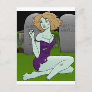 Zombie-Girl-Postkarte Postkarte