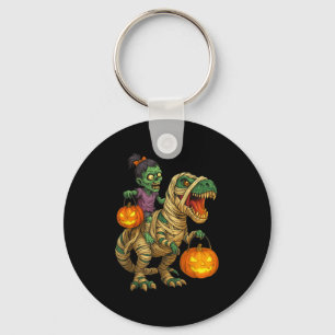 Zombie Girl Riding Mummy T Rex Halloween Kids Tric Schlüsselanhänger