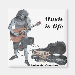 Zombie-Gitarren-Musiker-Leben-Magnet Magnet