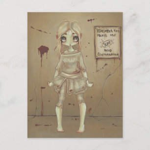 Zombie gosse fille mignonne carte postale undead g
