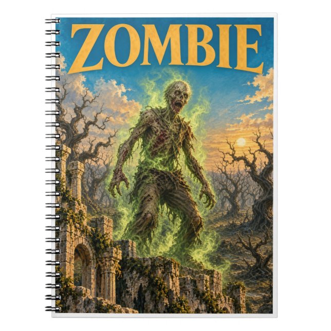 Zombie, Gothic Fantasy Monster Notizblock (Vorderseite)