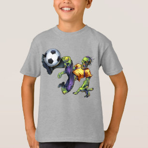 Zombie-gruseliger Halloween-Fußballspieler-Jungen- T-Shirt