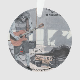 Zombie Guitar Music Fantasy Art Acrylic Ornament