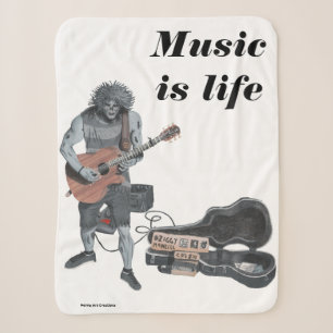 Zombie Guitar Music Fantasy Art Sherpa Blanket Sherpadecke
