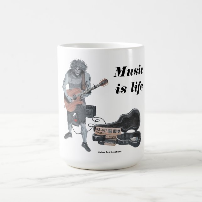 Zombie Guitar Musician Coffee Tasse (Mittel)