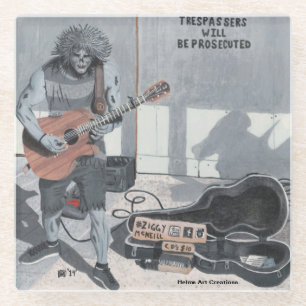 Zombie Guitar Rock Music Untersetzer Glass
