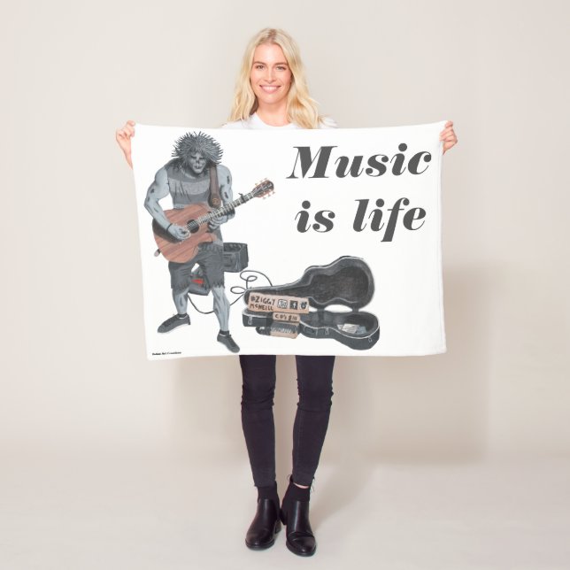 Zombie Guitar Rock Musician Fantasy Kunstmuseum Fleecedecke (Beispiel)
