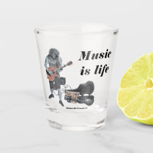 Zombie Guitar Rock Musician Fantasy Kunstschuss Gl Schnapsglas