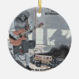 Zombie Guitar Rock Musiker Fantasy Kunst, Dichtung Keramik Ornament