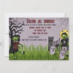 Zombie Halloween-Party Einladung