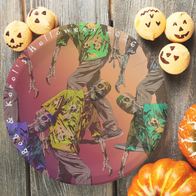 Zombie Halloween-Party Paper Teller (Zombie Halloween Party Paper Plates)