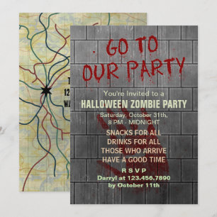 Zombie Halloween-Party Untote Apokalypse Bloody Einladung