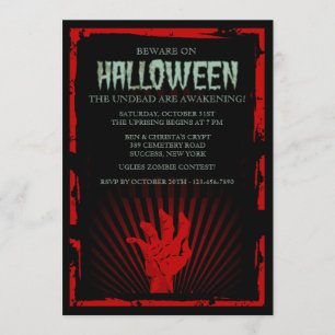 Zombie-HandHalloween-Party-Einladung Einladung
