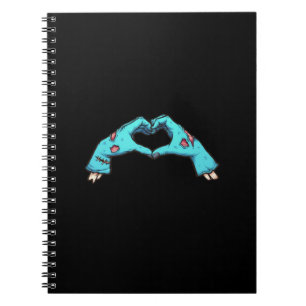 Zombie Hands Heart Halloween Spooky Notizblock