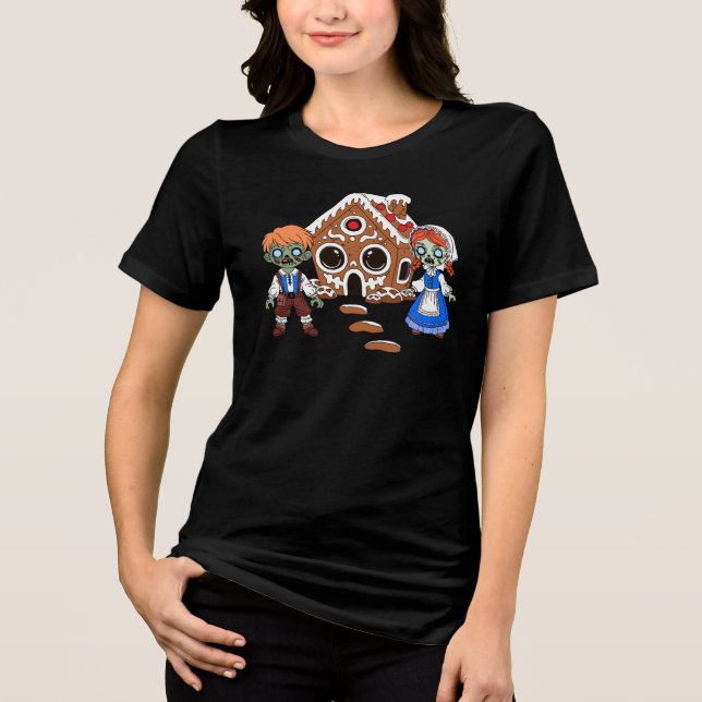 Zombie Hansel und Gretel Tri-Blend Shirt (Vorderseite)