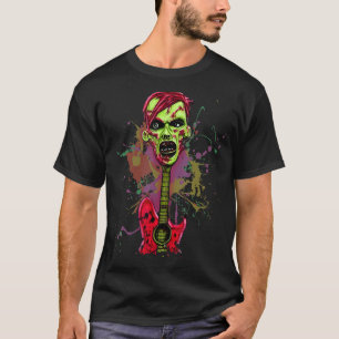 Zombie Head Electric Gitarre Metal Rock Music Horr T-Shirt