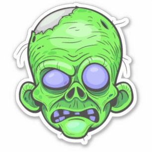 Zombie Head Illustration Art Aufkleber
