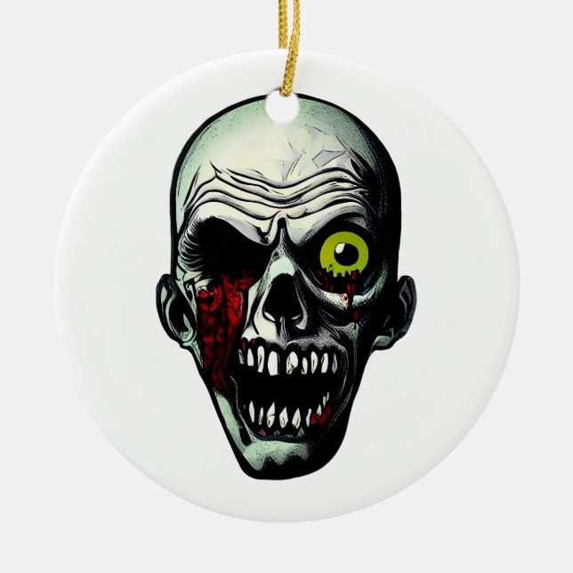 Zombie Head Keramik Ornament (Vorne)