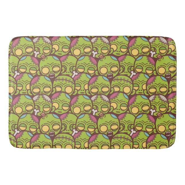Zombie Head Nahtloses Muster Badematte (Vorderseite)